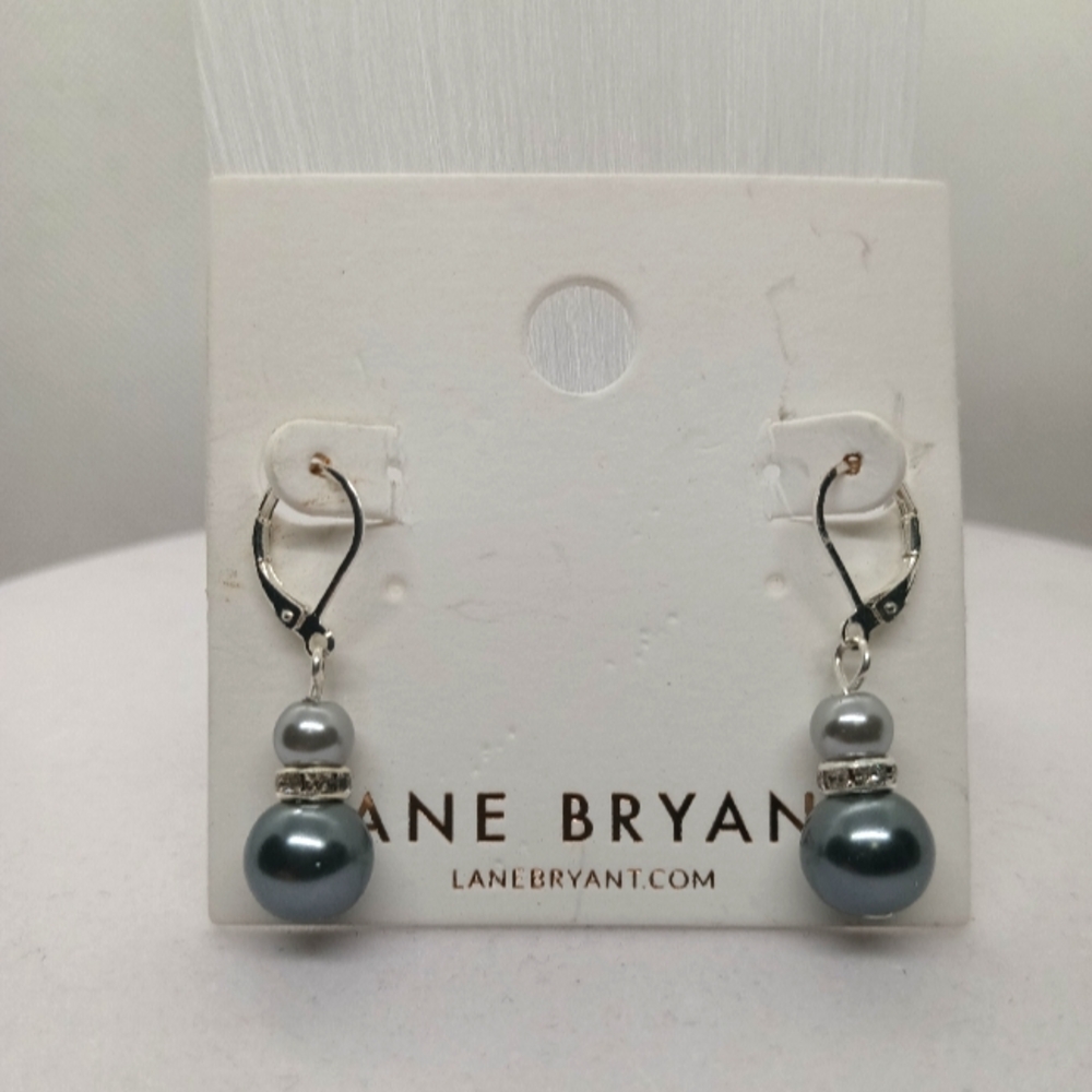 Lane Bryant Faux Pear Crystal Dangle Earrings